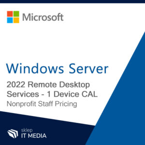 Ikona Microsoft Windows Server 2022 Remote Desktop Services -1 Device CAL NonProfit Staff Pricing