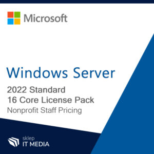 Ikona Microsoft Windows Server 2022 Standard 16 Core License Pack NonProfit Staff Pricing