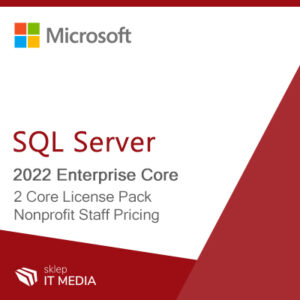 Ikona Microsoft SQL Server 2022 Enterprise Core 2 Core License Pack NonProfit Staff Pricing